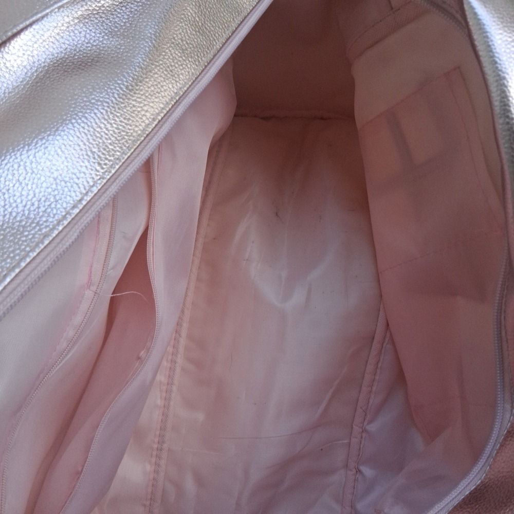 Vtg Y2K KMart Wonder Nation Rose Gold Metallic Fleece LOVE Baby Diaper Bag - Picture 5 of 6